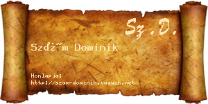 Szám Dominik névjegykártya