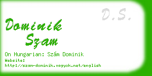 dominik szam business card