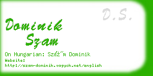 dominik szam business card